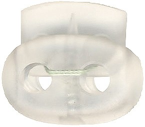 Kordelstopper 2-Loch transparent